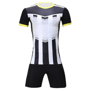 Soccer Uniform <b>Blue</b> And White Color Best Quality Sports Wear 100% Polyester <b>Fabric</b> Customized Sports Uniform - Product Image 6