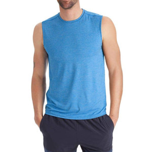 T-shirts sans manches pour hommes, nouvelle conception, usage extérieur, polyester/coton, respirant, séchage rapide, écologique, vente en gros - Product Image 1