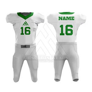 ชุดฟุตบอลอเมริกันสำหรับผู้ชายผ้าโพลีเอสเตอร์แห้งเร็วผ้าโพลีเอสเตอร์100% สีพื้น - Product Image 1