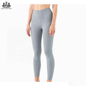 Leggings de sport et de yoga respirants, effet ventre plat, en polyester/nylon écologique, avec fermeture élastique mi-haute, couleur unie - Product Image 1