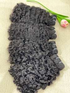 Vente en gros d'extensions de cheveux humains vierges vietnamiens Remy naturels non transformés 100% Machine à boucles birmane Double trame douce crépue - Product Image 4