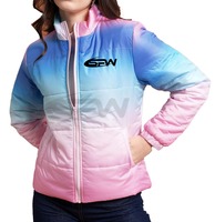 Veste d'hiver matelassée chaude en toile fine personnalisée, imperméable, avec capuche, en nylon et polyester respirant, grande taille pour femme