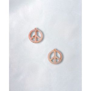 Pendentif Charme Signe de la Paix en Nacre Rose - Product Image 1