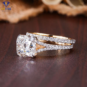 Bague en or rose avec diamant taillé coussin 6.04 TDW par Labstone/Bague élégance et sophistication/couleur EF-VS - Product Image 2