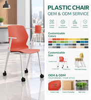 Chaise de formation empilable sans accoudoirs, structure en plastique et acier, pour réception, réunion, salle de classe, lecture, conférence - Design simple
