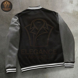 แจ็กเก็ตเบสบอลสไตล์สตรีทแวร์แต่งลายสโลแกนสีตัดกันสำหรับผู้ชายเสื้อแจ็คเก็ตทีมโรงเรียน - Product Image 3