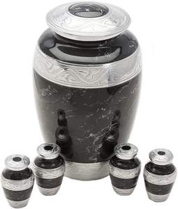 Urna Funeraria de Aluminio Clásica con Textura de Madera de Alta Calidad, Urna de Cremación Grabada para Adultos, Urna Conmemorativa Grande y Elegante - Product Image 2