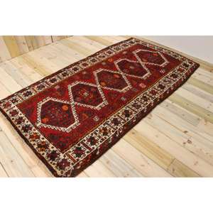 Tapis turc 4,1x7,6 pieds, tapis vintage, tapis à pois rouges et blancs - Product Image 1