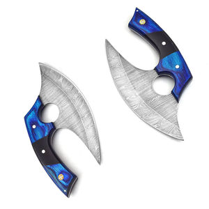 Cuchillo Ulu Hecho a Mano KBS GOODS, Diseño Tradicional de Hoja Curva, Acero Damasco/Acero Inoxidable, Apto para Lavavajillas, Ecológico para Carne - Product Image 5