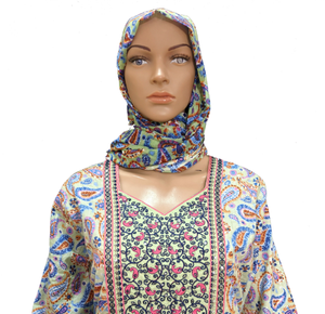 Vintage Floral Printed Silk Dress Modest Fashion Jalabiyat <b>Kaftan</b> Embroidered Islamic Wear for Women Dubai Styled Woven <b>Kaftans</b> - Product Image 1