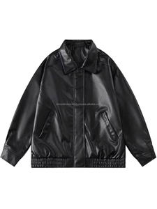 Blouson matelassé en cuir véritable teint pour homme, grande taille, coupe-vent, à capuche, avec logo frontal, style hip-hop universitaire, design tissé épais, idéal pour l'hiver - Product Image 2