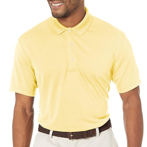 Golf de alta calidad para hombres para camisas hecho a medida al por mayor nuevo diseño patrón sólido que absorbe la humedad poliéster tejido deportivo - Product Image 1