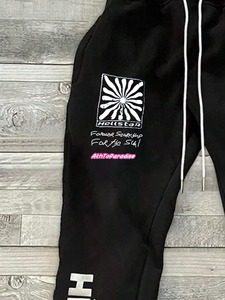 Streetwear personnalisé pantalon de survêtement en éponge française empilée pour dames pantalons de survêtement évasés en coton hommes pantalons de survêtement Baggy à jambes larges surdimensionnés - Product Image 4