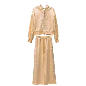 Pullover <b>Women</b> Rhinestone Tracksuit With Decorative Stones And Functional Side Pockets <b>Women</b> <b>Glitter</b> Tracksuit - Product Image 6