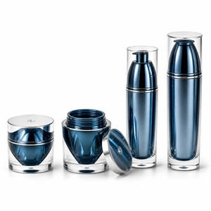Pots cosmétiques de luxe à <span class=keywords><strong>double</strong></span> paroi en acrylique 30g 50g 50ml 100ml, pots à crème facettés, flacons pompe airless, emballages pour soins de la peau, logo personnalisé - Product Image 1
