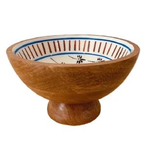 Tazón de madera con forma de piña para servir ensalada, pegatina esmaltada impresa, estilo moderno, ensalada de comida y sopa de frutas secas, ensaladera de madera - Product Image 2