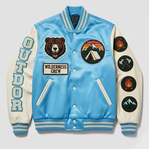 Fournisseurs directs d'usine, veste universitaire en satin pour hommes, produit très vendu, veste de baseball en broderie chenille pour homme - Product Image 1