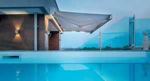 Pergola motorisée imperméable en aluminium avec revêtement en poudre, lames de protection solaire pour jardin, patio, balcon, avec éclairage LED en option - Product Image 3