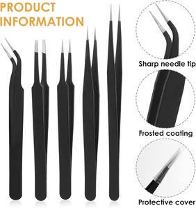 DIY Crafts Tweezers Stainless Steel Precision Straight Tweezers 5 Piece Tweezers Set for Jewelry Making <b>Kit</b> - Product Image 4