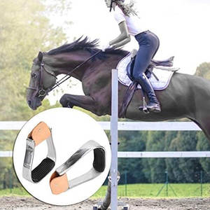 Étriers de cheval en aluminium Culotte d'équitation de selle occidentale Étriers d'équitation légers Couvre-chaussure de sécurité en caoutchouc antidérapant - Product Image 3