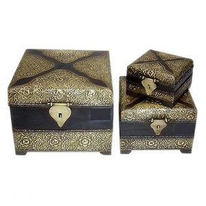 Treasure <b>Chest</b> Jewelry <b>Box</b> With Lock Home Decorative Boxes High Quality Wood Craft Gift Item Wooden <b>Box</b> Top Product Handmade - Product Image 1
