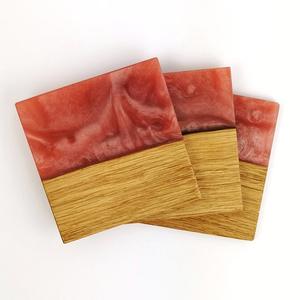 Nouveau design Meilleur sous-verre en résine époxy en bois d'acacia Dessous de verre en bois faits à la main pour boisson et thé d'Inde Dessous de verre en pierre - Product Image 3