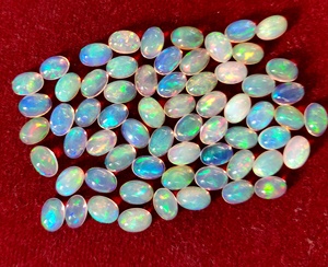 Opal etíope natural ovalado 3x5mm cabujón parte posterior plana-excelente calidad multifuego ópalo suelto cabujón ovalado piedra preciosa - Product Image 4