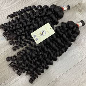 Extensiones de cabello alineado con cutícula de color natural vendedores al por mayor doble Super doble dibujado profundo rizado a granel cabello humano virgen - Product Image 5