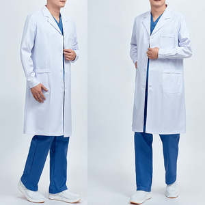 เสื้อกาวน์แพทย์แบบยูนิเซ็กซ์ ผลิตจากโพลีเอสเตอร์/คอตตอน ทนทาน เหมาะสำหรับใช้ในโรงพยาบาล ดีไซน์แขนเสื้อสีขาวคลาสสิก - Product Image 3