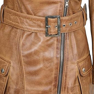 Chaqueta de cuero genuino de la mejor calidad para mujer Procesamiento de punto Característica transpirable Precio razonable - Product Image 2