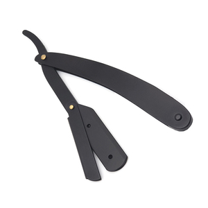 Maquinillas de afeitar con revestimiento de Color negro completo de alta calidad, cuchillas de afeitar de una sola hoja para hombres, cuchillas de afeitar plegables - Product Image 4