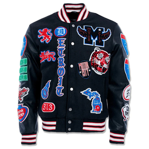 Nuevo diseño de alta calidad Letterman Jacket Men Chaqueta de manga larga Lettermen con su logotipo Chaqueta de béisbol universitaria para hombres - Product Image 1