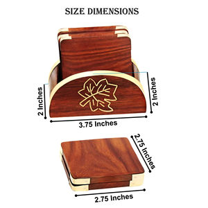 Qualité supérieure Forme carrée Bois fini Or Chrome Bordure Produit attrayant Noyer Décoration de table Service Dessous de verre Déco - Product Image 4