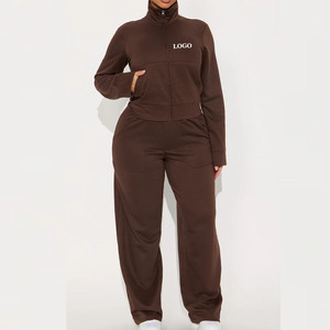 ชุดวอร์มออกกำลังกายแขนยาวมีซิปสำหรับผู้หญิงชุดวอร์มออกกำลังกายกางเกง - Product Image 1