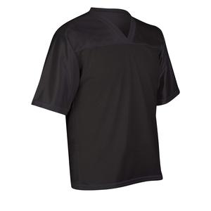 Maillot d'entraînement de football américain noir uni léger respirant col en V chemise de sport d'entraînement en maille en gros - Product Image 1