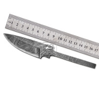 Couteau brut personnalisable Damas fait main, 192 couches, 95 mm, 58-62 HRC, épaisseur 4 mm, pour la chasse, avec manche en queue de rat, non réglable