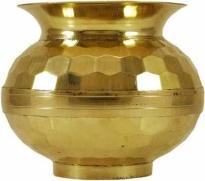 Kalash décoratif de mariage, Matka fait main, décoration d'intérieur, pots à eau en métal, centre de table pour fête, décoration de table - Product Image 3