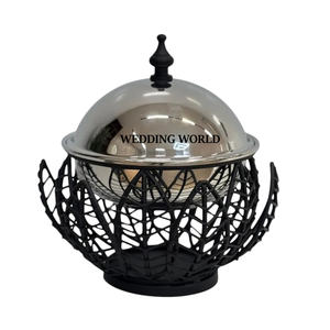 Réchaud alimentaire en acier inoxydable avec support en forme de feuille, casserole de haute qualité, design élégant, vente en gros, nouvelle casserole en métal élégante - Product Image 1