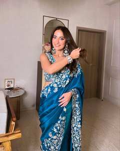 Rich Look último diseñador Banarasi Sari de seda suave con pieza de blusa sin costuras para mujeres indias y paquistaníes precio al por mayor - Product Image 3