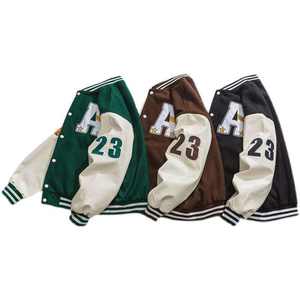 <b>jacket</b> for men varsity OEM Custom Logo Embroidery Bomber <b>Jackets</b> <b>Leather</b> Sleeves <b>Retro</b> Letterman Baseball Varsity <b>Jacket</b> for Men - Product Image 2