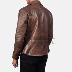 Veste en cuir personnalisée pour hommes classique hiver col bouffant séchage rapide épais en cuir véritable mode veste décontractée pour hommes - Product Image 6