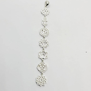 Pendentif sept chakras en argent sterling 925 plaqué or et rhodium - Product Image 1