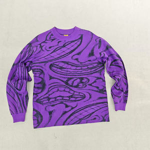 เสื้อสเวตเชิ้ตผู้ชายพิมพ์ลายดิจิทัลแบบกำหนดเอง ผ้าฝ้าย 100% ทรงหลวม สีสันหรูหรา ดีไซน์บล็อกสี ไหล่ตก ลายพราง - Product Image 6