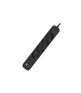 Multipresa con cavo e interruttore nero con 4 prese + USB e USB-C (F-Bright 1001715-N) - Product Image 1