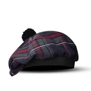 Gorro de Punto Eoin Winston Sports, Estilo Escocés Tartan Tam O Shanter con Pompones, Cuatro Estaciones, Estilo Inglés, Rojo, Negro, Verde, a Cuadros - Product Image 3
