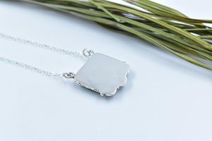 Hecho a mano chapado en oro bisel ajuste Pavo Real Dahlia turquesa collar plata esterlina ajustable 18 pulgadas cadena elegante joyería - Product Image 3