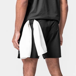 Short de basket-ball Double couche pour hommes de haute qualité cordon personnalisé Logo impression motif solide confort respirant - Product Image 2