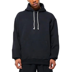 Haute qualité couleur unie bonne qualité hommes Streetwear lavage à l'acide à capuche sweat à capuche imprimé mode surdimensionné sweat à capuche imprimé personnalisé - Product Image 5