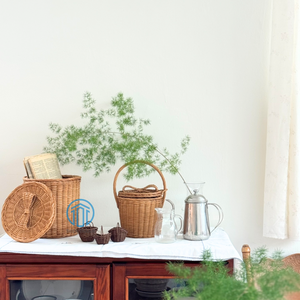 Cesta de cinta hecha a mano con mango Cestas lindas de ratán Decoración para el hogar Hecho a mano de Vietnam - Product Image 4