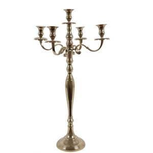 High Quality Silver Metal <b>Candelabra</b> With 5 Arms & Custom Color Wedding Centerpiece Home Decor for Sale at Wholesale - Product Image 1